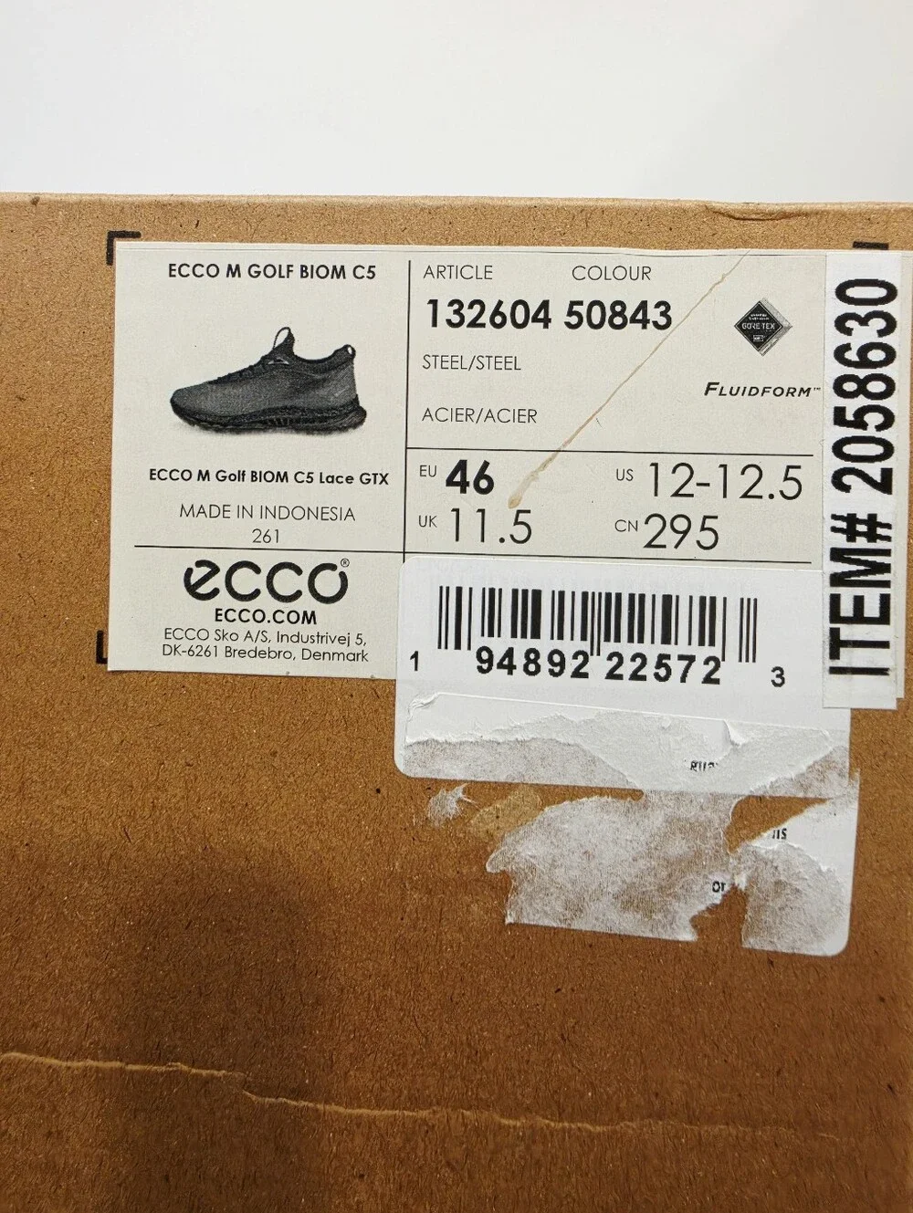 Ecco Mens Golf Biom C5 Leather Gore-Tex Golf Shoes Size EU 46 / US 12 - 12.5